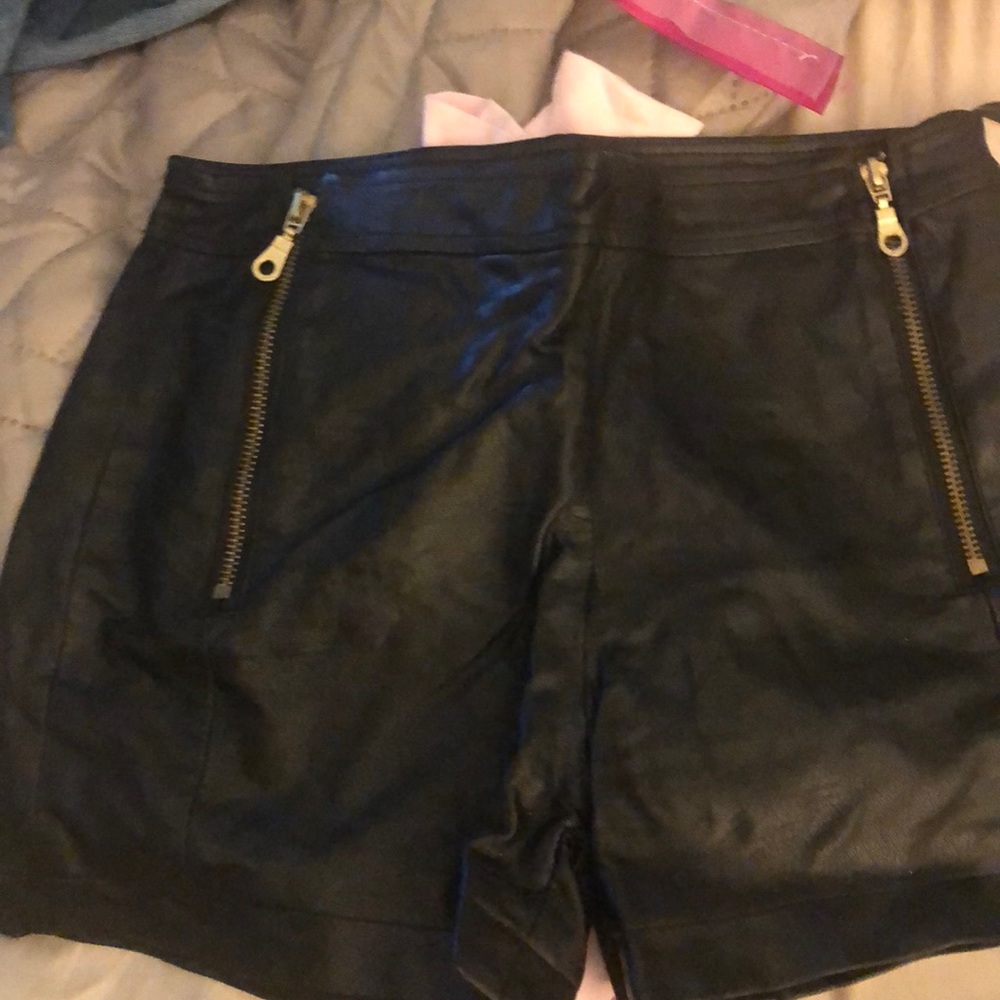 Leather shorts
